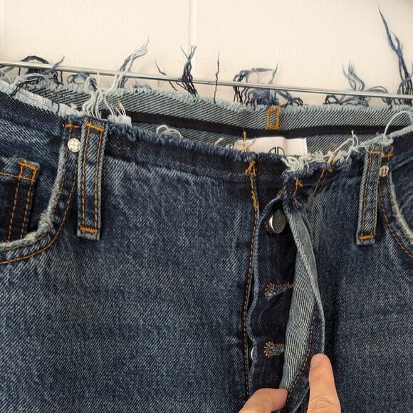 Anine Bing Blue Denim Gavin 1999 Straight Mid Indigo Ankle Jeans, size 28 - Picture 5 of 9